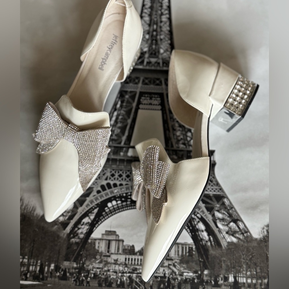 Elegant White Women's Shoes with Rhinestone Bow wedding loafer - Picture 7 of 9